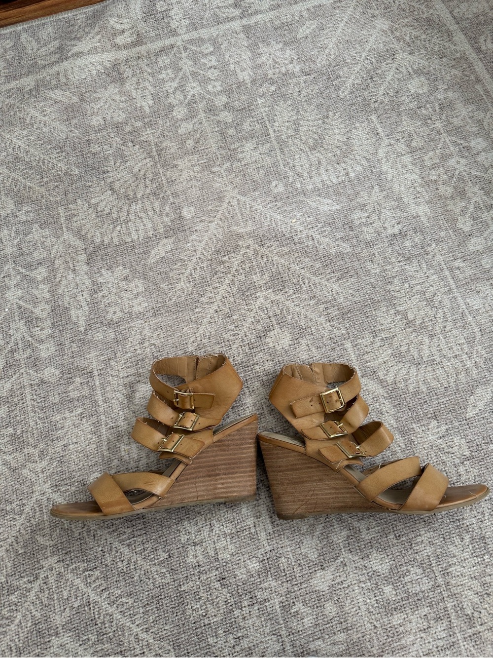 Tan Wedge Sandals